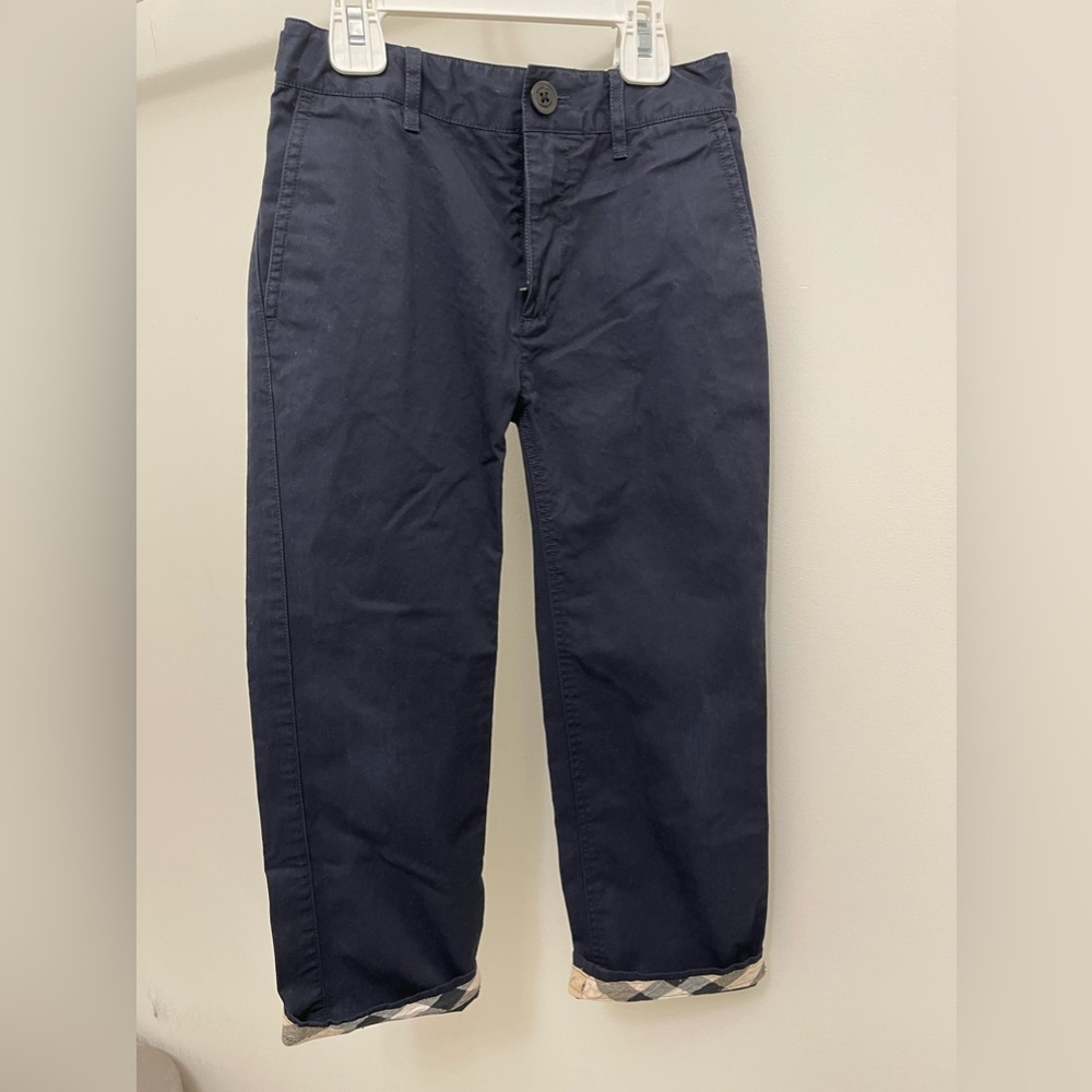 Burberry Navy Blue Pants w/ Burberry Buttons/Signature Plaid Lining (Unisex) 6US